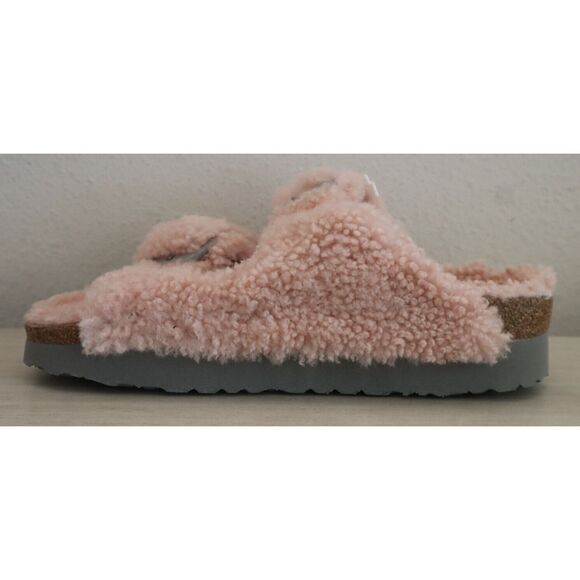 Papillio Birkenstock WMN 42 US 11 Pink Arizona Big Buckle Shearling Sandal - Picture 5 of 13